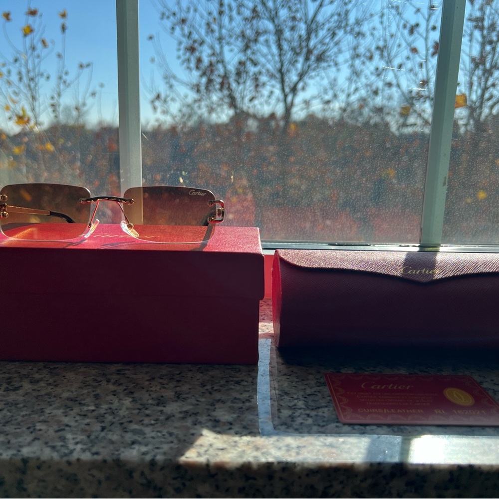 Cartier Gold and Brown Men's Glasses